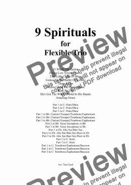 page one of 9 Spirituals for Flexible Trio