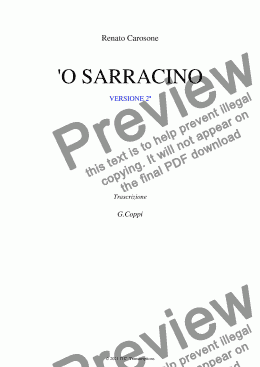 page one of O Sarracino - For Wind Band - Carosone 