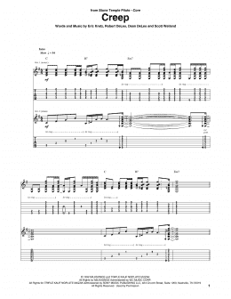 page one of Creep (Guitar Tab)