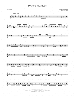 page one of Dance Monkey (Alto Sax Solo)