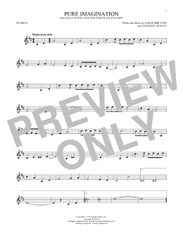 page one of Pure Imagination (from Willy Wonka & The Chocolate Factory) (Ocarina)