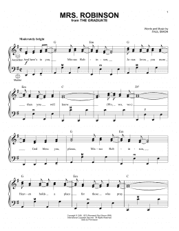 page one of Mrs. Robinson (Accordion)