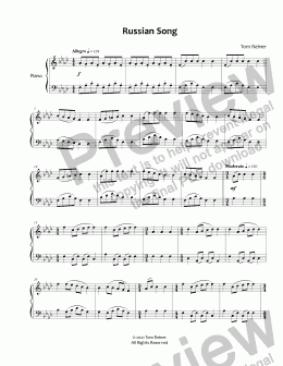 page one of Russian Song