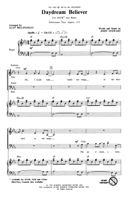 page one of Daydream Believer (arr. Alan Billingsley) (SATB Choir)