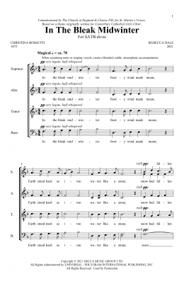 page one of In The Bleak Midwinter (SATB Choir)