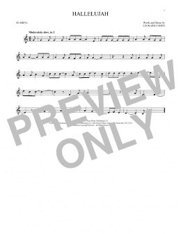 page one of Hallelujah (Ocarina)