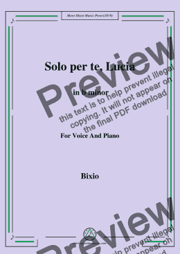 page one of Bixio-Solo per te, Lucia in b minor