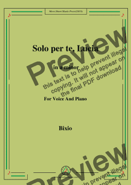 page one of Bixio-Solo per te, Lucia in a minor