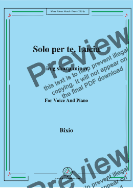 page one of Bixio-Solo per te, Lucia in g sharp minor