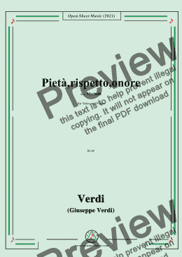 page one of Verdi-Pietà,rispetto,onore,from Macbeth,for Voice and Piano