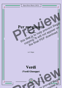 page one of Verdi-Per me giunto,in C Major,from Don Carloa,for Voice and Piano