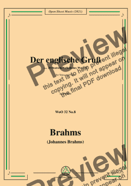 page one of Brahms-Der englische Gruss (Gegrusset Maria),in d minor,for Voice and Piano