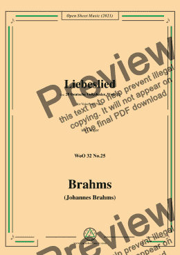 page one of Brahms-Liebeslied (Gar lieblich hat sich gesellet),in G Major,for Voice and Piano