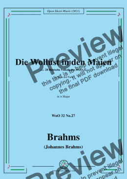 page one of Brahms-Die Wollust in den Maien