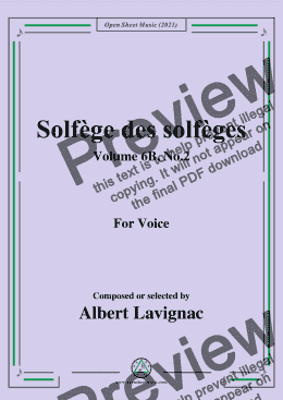 page one of Lavignac-Solfege des solfeges,Volume 6B No.2,for Voice