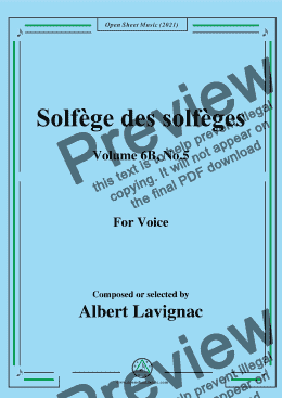 page one of Lavignac-Solfege des solfeges,Volume 6B No.5,for Voice