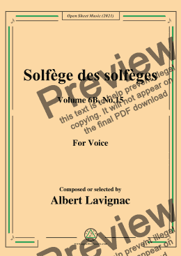 page one of Lavignac-Solfege des solfeges,Volume 6B No.15,for Voice