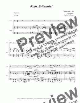 page one of Rule, Britannia! (Cello solo with Piano)