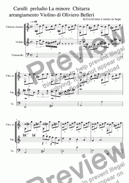 page one of Carulli  preludio La minore  Chitarra