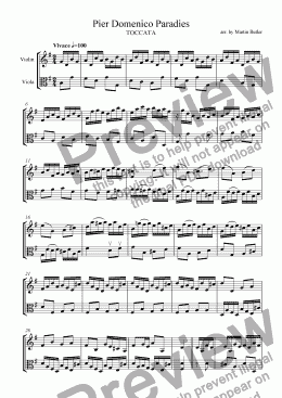page one of Toccata - Pier Domenico Paradies