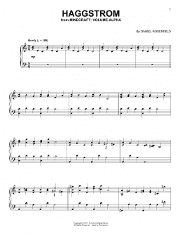 page one of Haggstrom (from Minecraft) (Piano Solo)