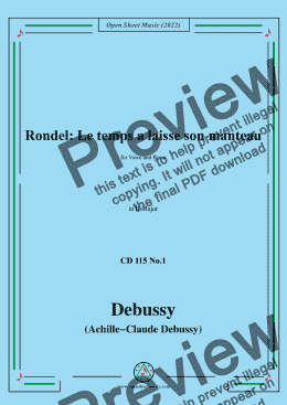 page one of Debussy-Rondel:Le temps a laisse son manteau,in B Major