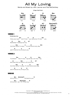 page one of All My Loving (Really Easy Guitar)