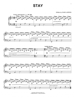 page one of Stay (Piano Solo)