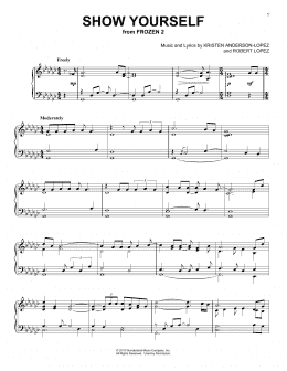 page one of Show Yourself (from Disney's Frozen 2) (Piano Solo)