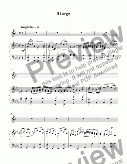 page one of 	Johann Neruda (1707 -1780) - Largo (2nd movement) for trumpet Bb & piano (cad.Helseth)