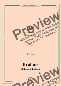 page one of Brahms-Lied,Op.3 No.6,from 6 Songs,in F Major