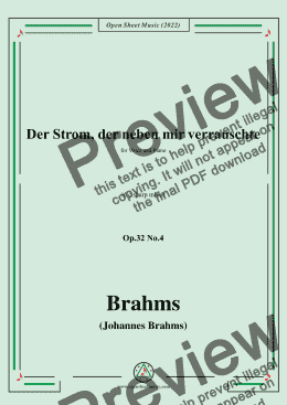 page one of Brahms-Der Strom,der neben mir verrauschte,Op.32 No.4 in c sharp minor