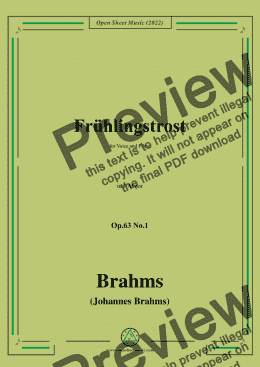 page one of Brahms-Fruhlingstrost,Op.63 No.1 in F Major