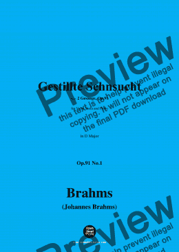 page one of Brahms-Gestillte Sehnsucht,for Voice,Viola and Piano