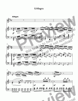 page one of Cimarosa - Concerto for trumpet and strings in C major - for trumpet piccolo Bb & piano 2.Allegro 