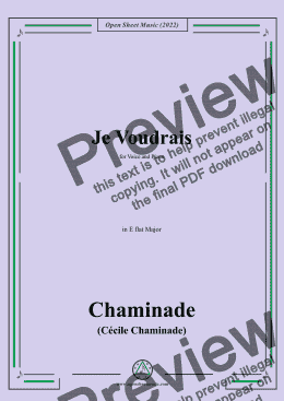 page one of Chaminade-Je voudrais,in E flat Major,for Voice and Piano