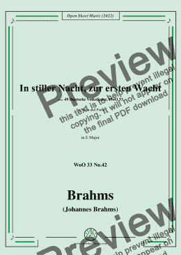 page one of Brahms-In stiller Nacht,zur ersten Wacht,WoO 33 No.42