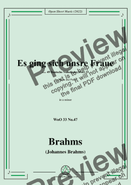 page one of Brahms-Es ging sich unsre Fraue,WoO 33 No.47