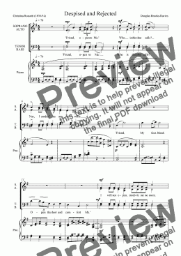 page one of Brooks-Davies: Despised and Rejected (anthem for Lent) SATB choir + piano