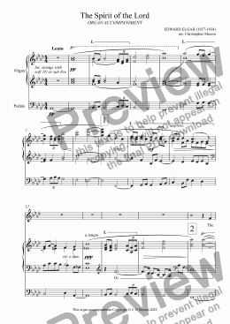 page one of The Spirit of the Lord (Elgar) ORGAN ACCOMPANIMENT