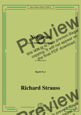 page one of Richard Strauss-Notturno,in f sharp minor,Op.44 No.1,for Voice and Piano