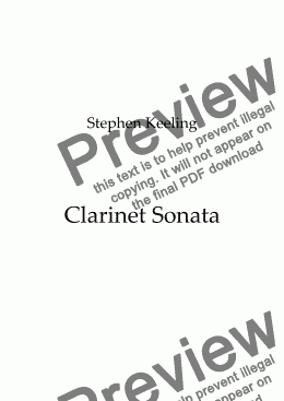 page one of CLARINET SONATA 