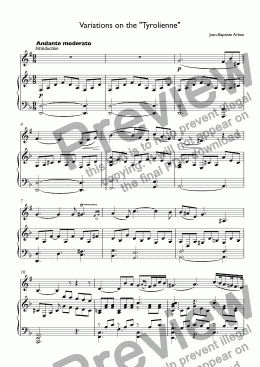 page one of Arban, Jean-Baptiste - Variations on a Tyrolean Song for trumpet Bb & piano