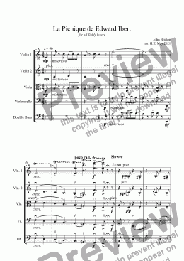 page one of La Picnique de Edward Ibert for Strings