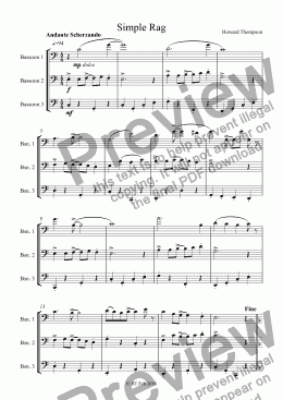 page one of Simple Rag for 3 Bassoons