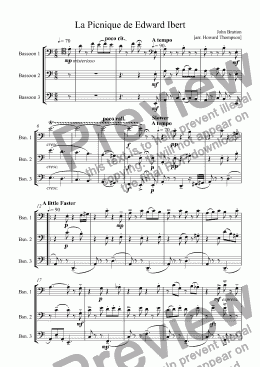 page one of La Picnique de Edward Ibert fo 3 Bassoons