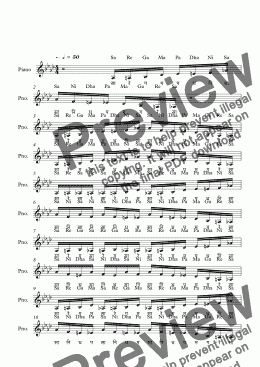 page one of Kanakangi Raga--Key Ab--Carnatic Music-Exercise Patterns