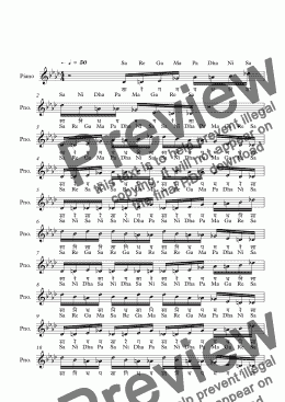 page one of Kanakangi Raga--Key Db--Carnatic Music-Exercise Patterns