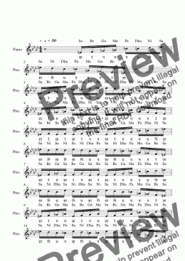 page one of Kanakangi Raga--Key E--Carnatic Music-Exercise Patterns