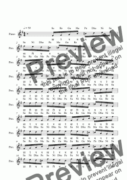 page one of Bhavapriya Raga--Key Gb--Carnatic Music-Exercise Patterns